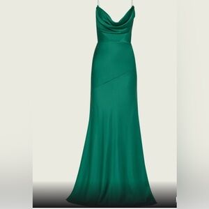 Stain Crepe Cowl Draped Gown